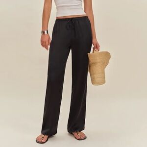 Reformation Olina Black Wide-Leg Pants. Like new condition.